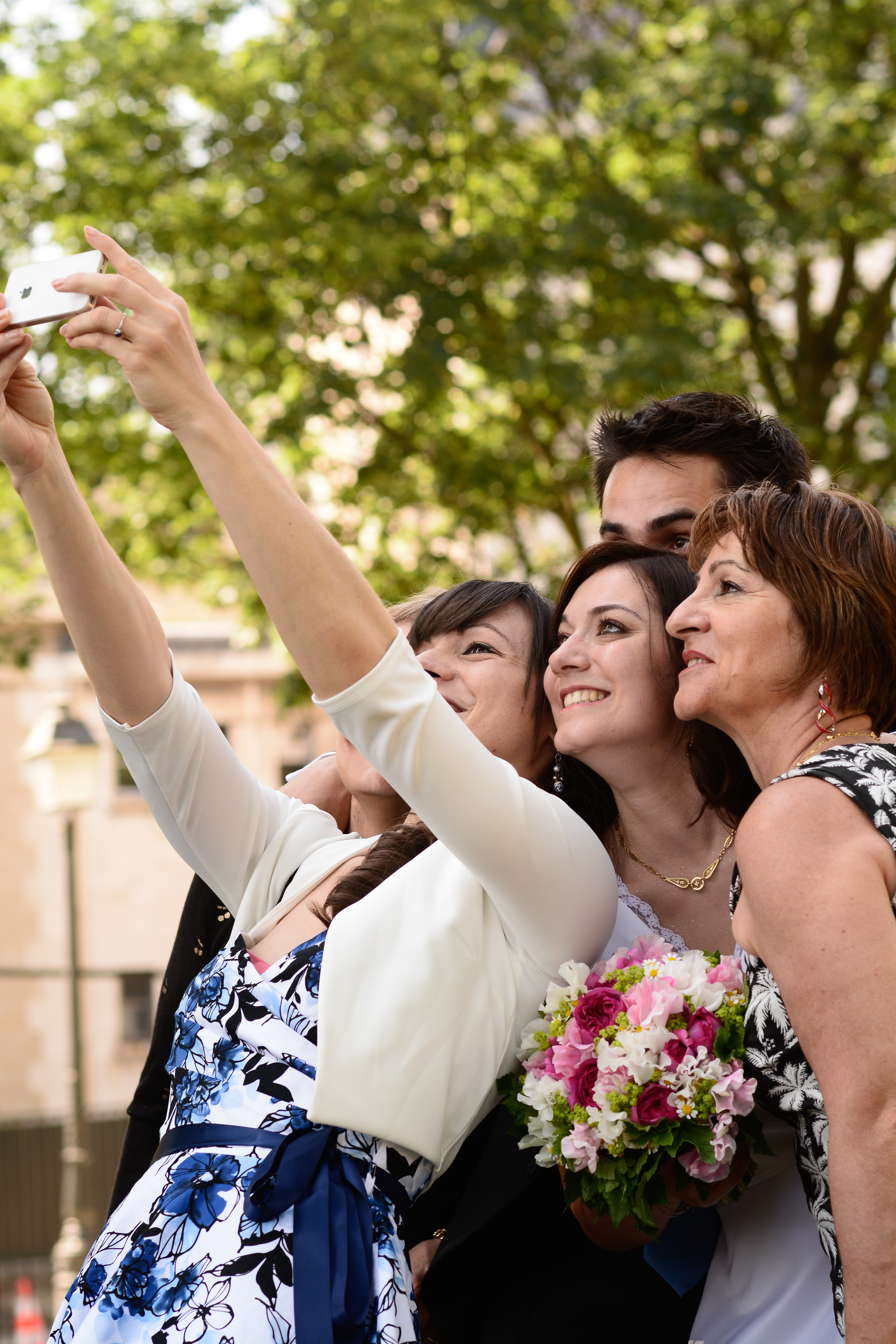 mariage, photo, selfie